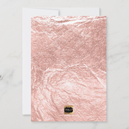 DIY-kleur, Monogrammen, Faux Roos Gold Fancy scrip Kaart (Achterkant)