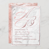 DIY-kleur, Monogrammen, Faux Roos Gold Fancy scrip Kaart (Voorkant / Achterkant)