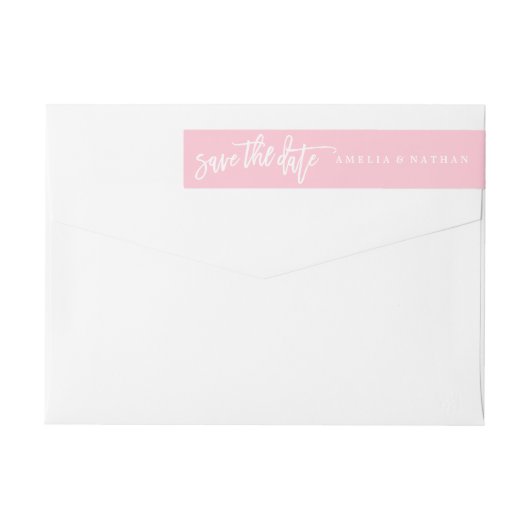 DIY kleur Sla de datum bruiloft wrap around label (Achterkant)
