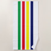 DIY-kleuren 4 Stripe Red Blue Green White Strandlaken (Voorkant)