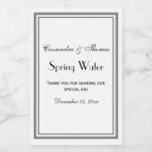 DIY Kleuren Elegant Grijs Ingelijst Waterflesetike Wijn Etiket (Enkel label)