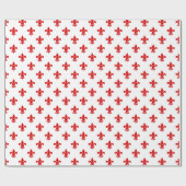 DIY Kleuren Fleur de Lis Lys Groot SV Wit Rood Cadeaupapier (Vlak)