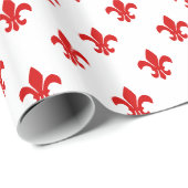 DIY Kleuren Fleur de Lis Lys Groot SV Wit Rood Cadeaupapier (Rol Hoek)