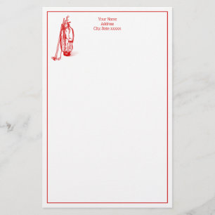 DIY Kleuren Golftas Golfclubs Rood Briefpapier