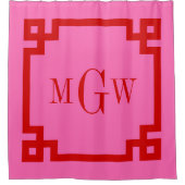 DIY-kleuren Griekse sleutel #2 geprogrammeerd 3I z Douchegordijn (Voorkant)