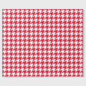 DIY Kleuren Houndstooth Plaid SV Wit Rood Cadeaupapier (Vlak)