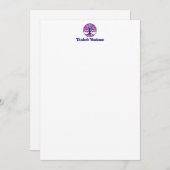 DIY Kleuren Ingelijste Curly Tree of Life Blauw Ho Bedankkaart (Voorkant / Achterkant)