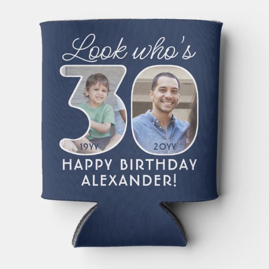 DIY Kleuren · Kijk Wie is 30 Verjaardagsfeest 2 Fo Blikjeskoeler (Voorkant)