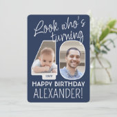 DIY Kleuren · Kijk Wie is 40 Verjaardagsfeest 2 Fo Kaart (Staand voorkant)