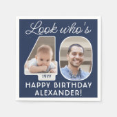 DIY Kleuren · Kijk Wie is 40 Verjaardagsfeest 2 Fo Servet (Voorkant)