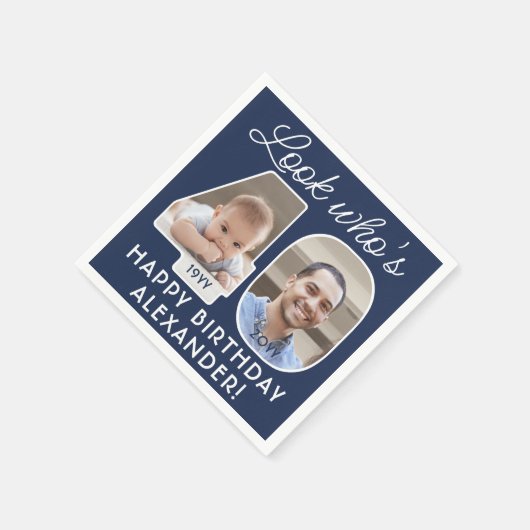 DIY Kleuren · Kijk Wie is 40 Verjaardagsfeest 2 Fo Servet (Hoek)