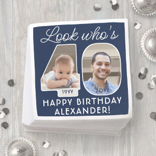 DIY Kleuren · Kijk Wie is 40 Verjaardagsfeest 2 Fo Servet