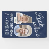 DIY Kleuren · Kijk Wie is 40 Verjaardagsfeest 2 Fo Spandoek (Horizontaal)