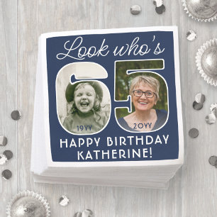 DIY Kleuren · Kijk Wie is 65 Verjaardagsfeestje 2  Servet