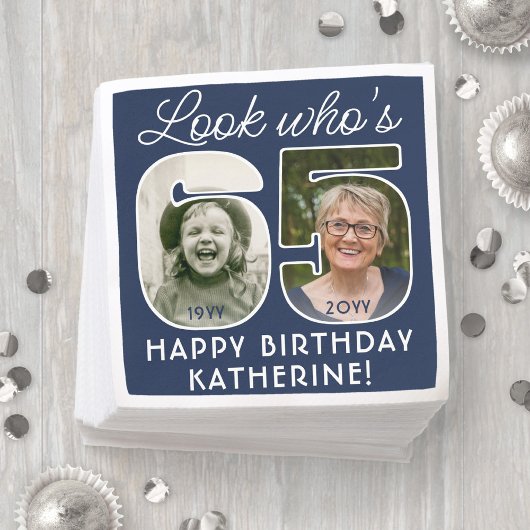 DIY Kleuren · Kijk Wie is 65 Verjaardagsfeestje 2  Servet