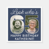 DIY Kleuren · Kijk Wie is 65 Verjaardagsfeestje 2  Servet (Voorkant)