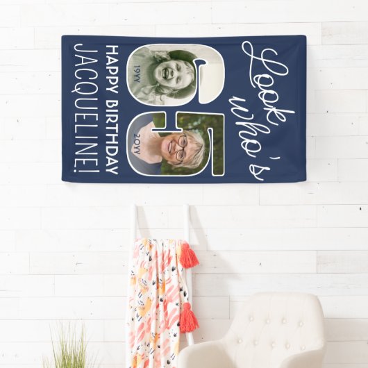 DIY Kleuren · Kijk Wie is 65 Verjaardagsfeestje 2  Spandoek (Insitu)