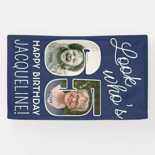 DIY Kleuren · Kijk Wie is 65 Verjaardagsfeestje 2  Spandoek (Horizontaal)