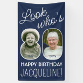 DIY Kleuren · Kijk Wie is 80 Verjaardagsfeest 2 Fo Spandoek (Verticaal)