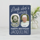 DIY Kleuren · Kijk Wie is 90 Verjaardagsfeest 2 Fo Kaart (Staand voorkant)