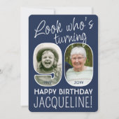 DIY Kleuren · Kijk Wie is 90 Verjaardagsfeest 2 Fo Kaart (Voorkant)