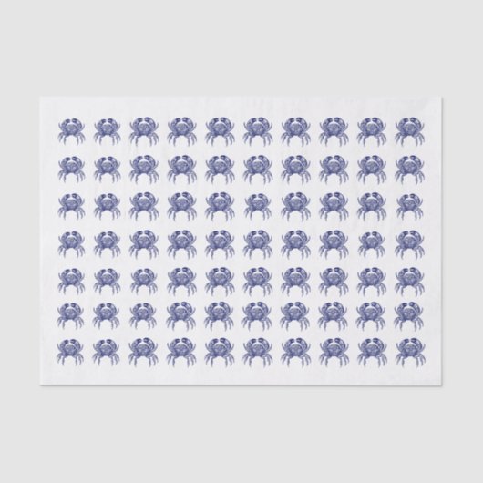 DIY Kleuren  Krab #1 Tekening - Blauw Tissuepapier (Voorkant)