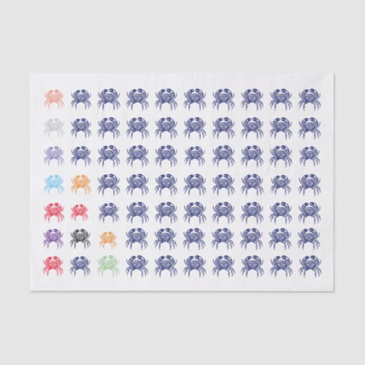 DIY Kleuren  Krab #1 Tekening - Multi Kleuren Tissuepapier (Voorkant)