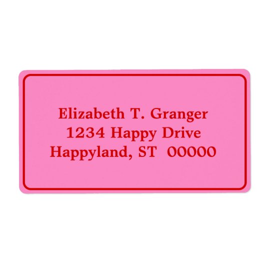 DIY-kleuren met roze rand 3 rood Etiket (Voorkant)