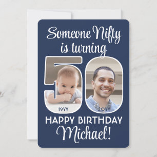 DIY Kleuren · Nifty Fifty 50th Verjaardagsfeestfot Kaart