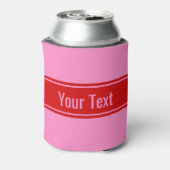 DIY-kleuren roze #3, rode lintnaam Monogram S Blikjeskoeler (Blikje Achterkant)