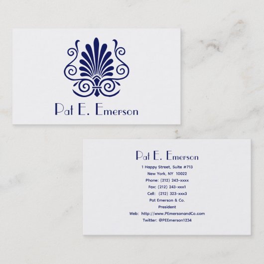 DIY Kleuren  uiterlijk art deco pluim patroon Visitekaartje (Voorkant / Achterkant)