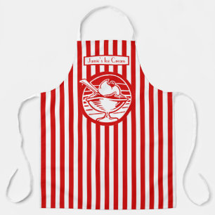 DIY Kleuren Verticale Streep Rood Wit IJs Cream Schort