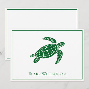 DIY Kleuren Zee Schildpad #6 Ingelijste Blauw Notitiekaartje