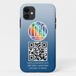 Diy-kleurenverloop   Bedrijfs Logo & QR Code Tough iPhone 11 Hoesje