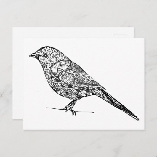 DIY-kleurstof in vogelpatroon Briefkaart (Voorkant / Achterkant)