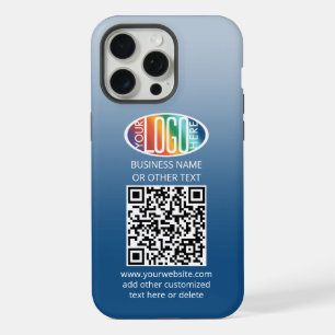 DIY Kleurverloop · Business Logo & QR Code iPhone 15 Pro Max Hoesje