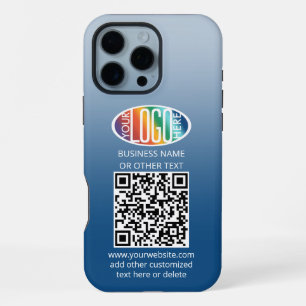 DIY Kleurverloop · Business Logo & QR Code iPhone 16 Pro Max Hoesje