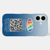 DIY Kleurverloop · Zakelijke Logo & QR Code Stoer Case-Mate iPhone Case (Achterkant (horizontaal))