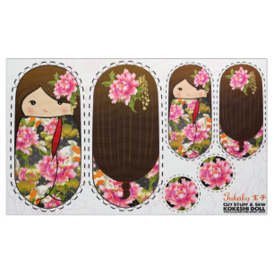 DIY Kokeshi pluche pop - knip dingen en naai TAKAK Stof