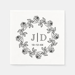 DIY Krans van Rozen 2 Initiaal Bruiloft Monogram C Servet