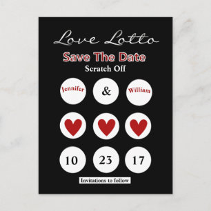 DIY Lotto Scratch Off Save the Date Post Kaart