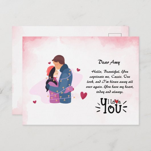 DIY Love Wenskaart Briefkaart (Voorkant / Achterkant)