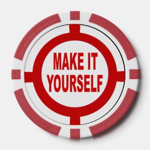DIY Maak het zelf wit en rood Pokerchips