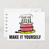 DIY Make It Yourself Verjaardagsfeest Uitnodiging  (Voorkant / Achterkant)