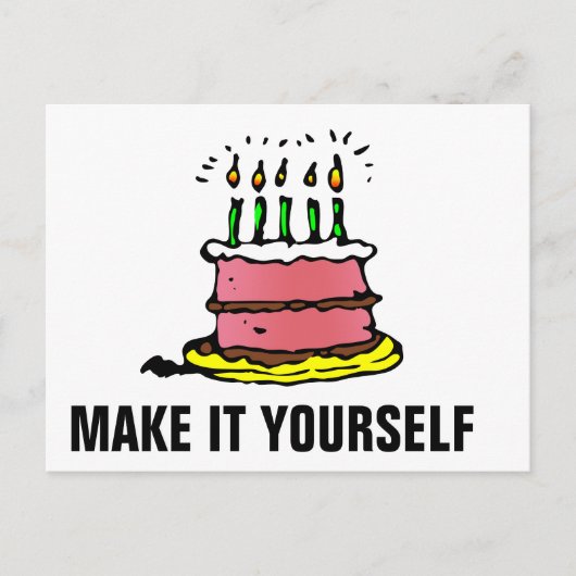 DIY Make It Yourself Verjaardagsfeest Uitnodiging  (Voorkant)