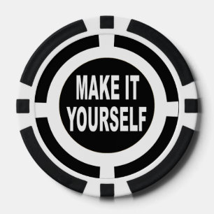 DIY Make It Yourself zwart-wit Pokerchips