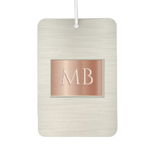 DIY Monogram, Geborsteld Staal & Roos Goud Metaal Luchtverfrisser