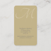 DIY Monogram Info, Elegant Zwart/Wit Goud Marmer Visitekaartje (Achterkant)