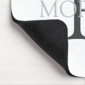 DIY Monogram & naam, Klassiek wit met grijze tekst Muismat (Hoek)