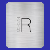 DIY Monogram naam, zwart grijs, geborsteld zilver, Muismat